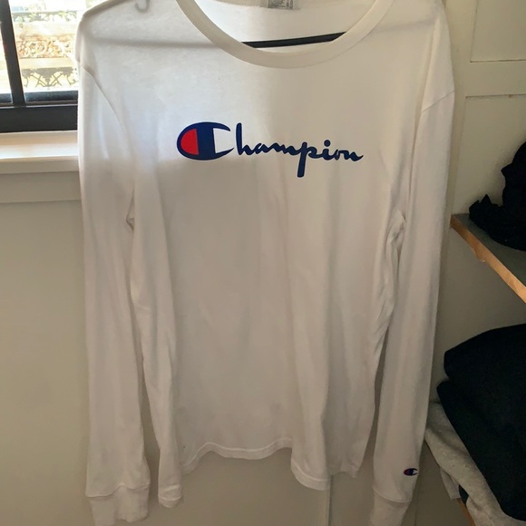 White Champion Size S Long Sleeve Top 
